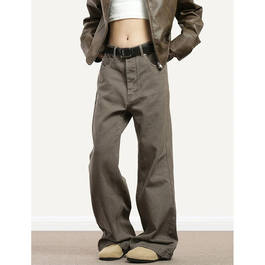 Retro Vintage High Waist Brown Jeans