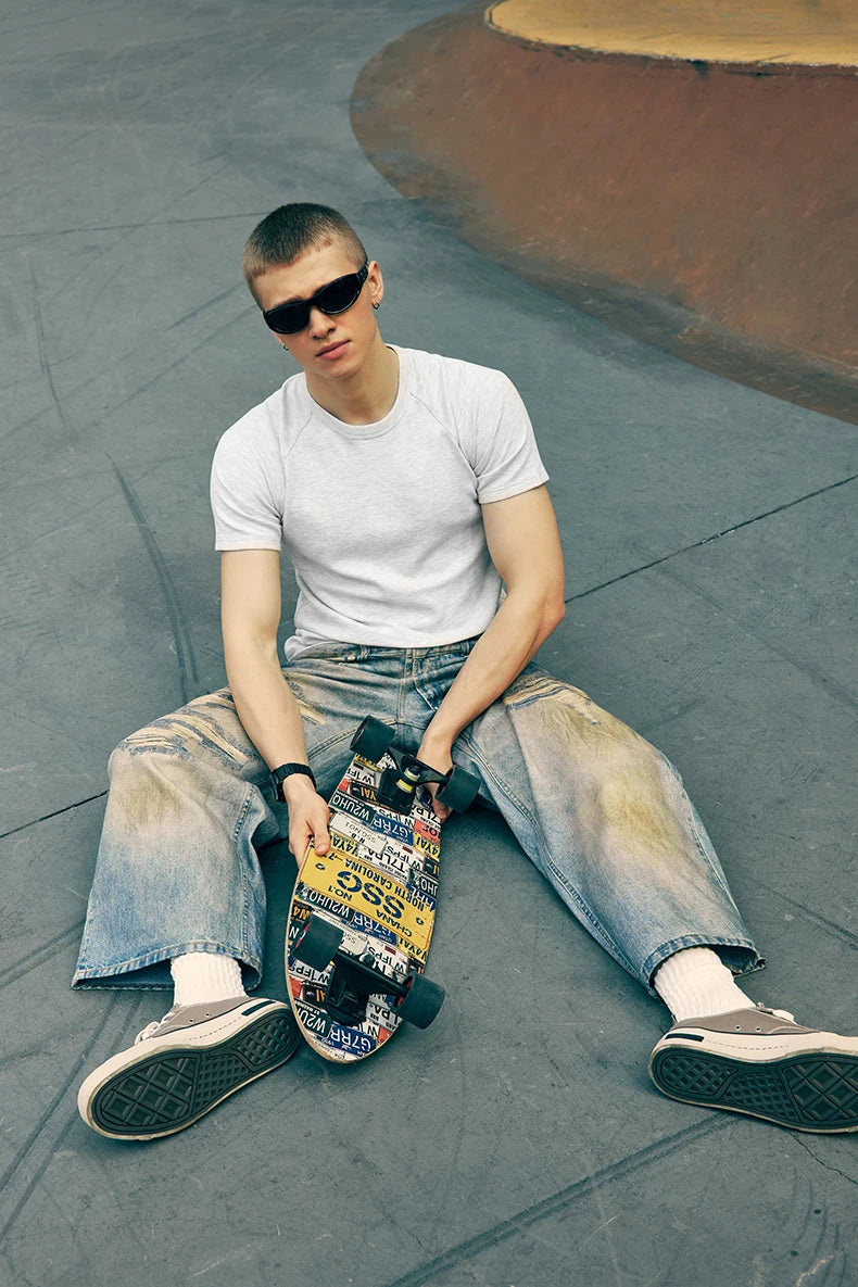 Navy Slim Fit Heavyweight Stretch T-Shirt