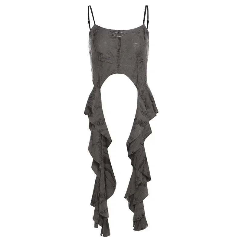 Ruched Satin Corset Crop Top