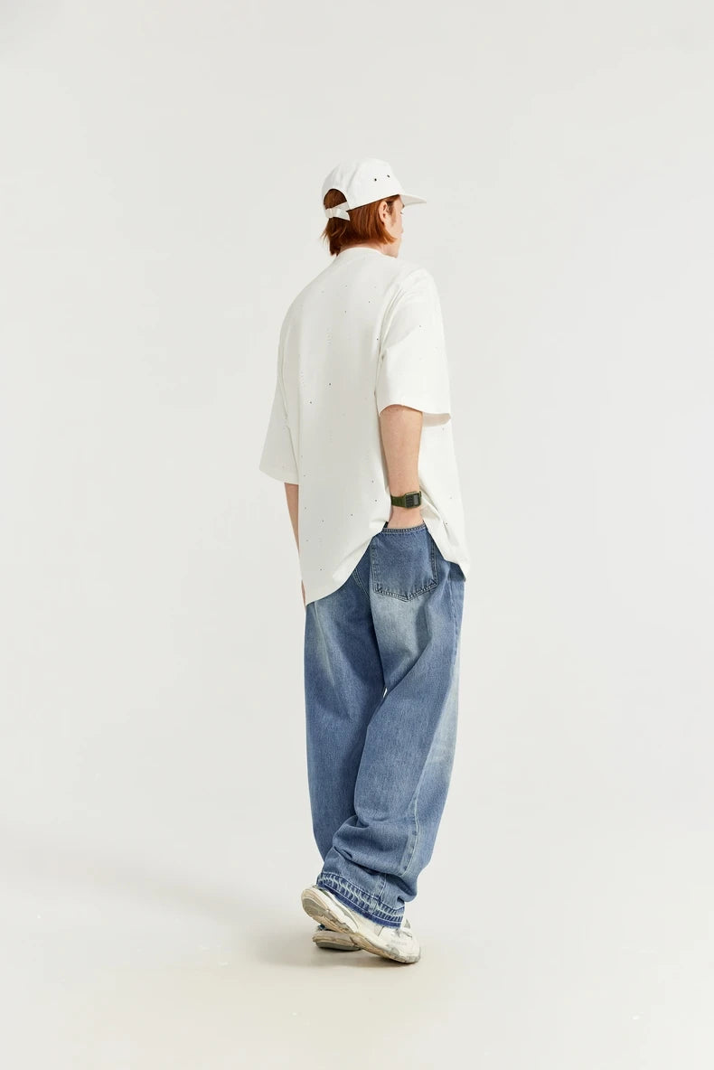 Vintage Washed Denim Classic Pants Jeans