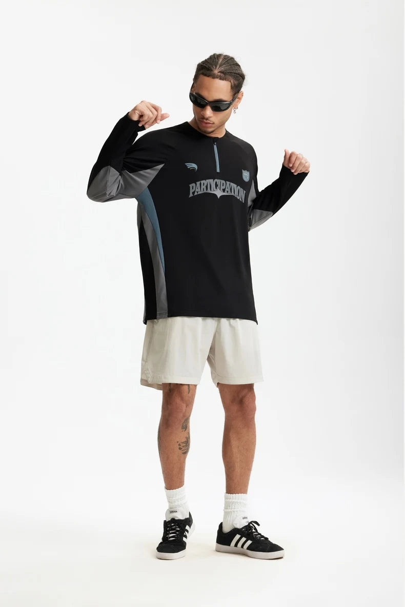 Retro Color Block Long Sleeve T-Shirt