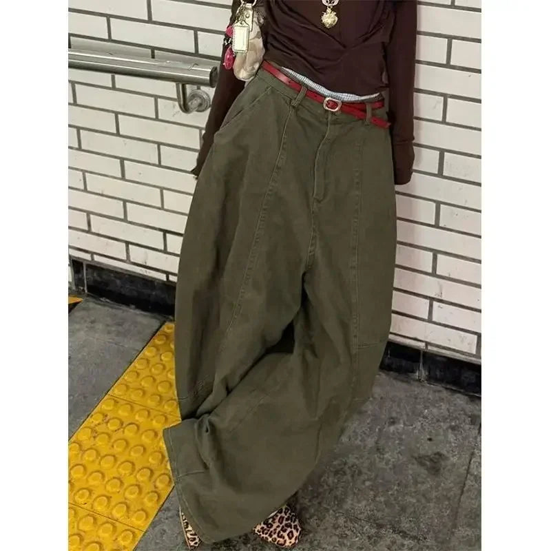 Vintage Washed Scimitar Wide Leg Jeans