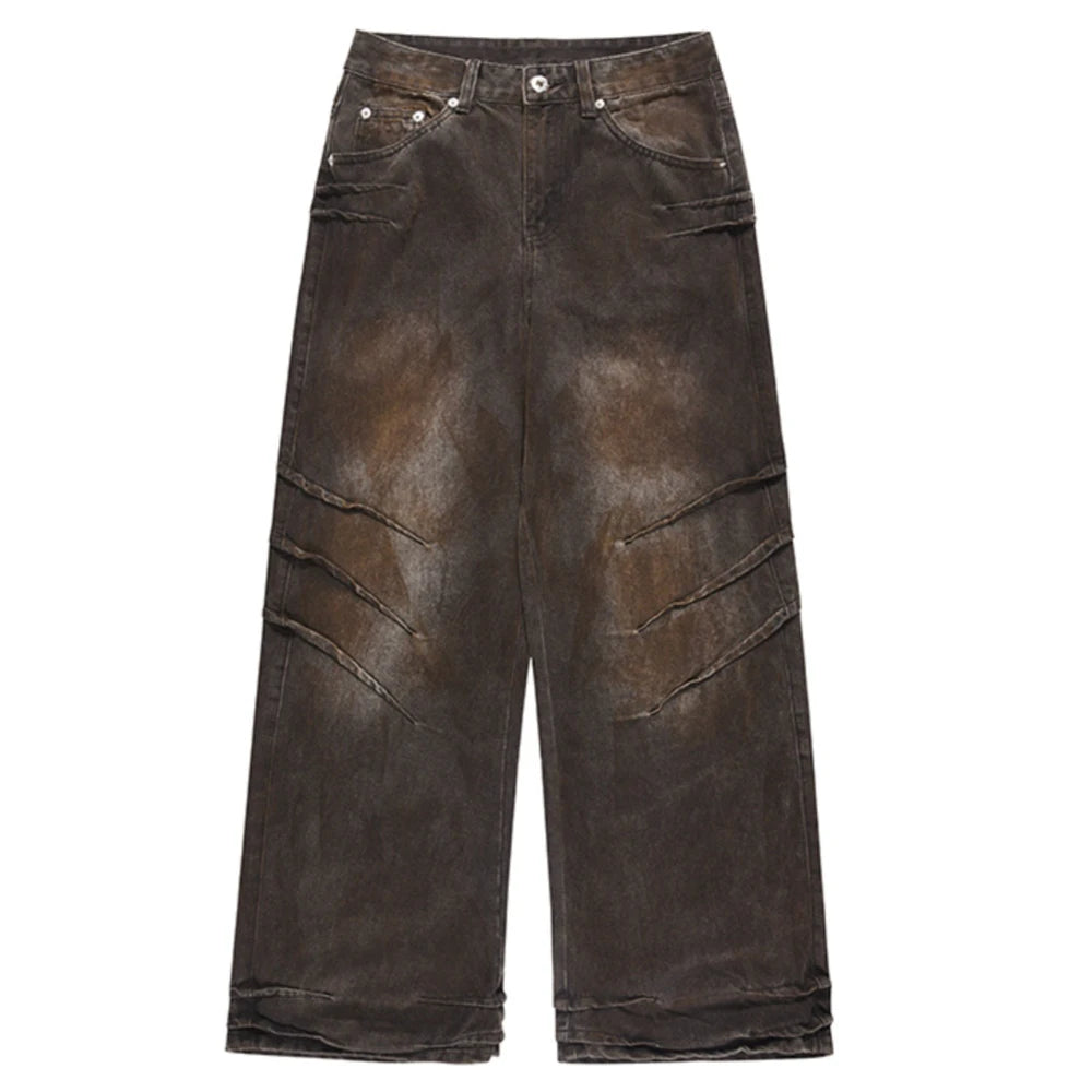 Vintage Wide Leg Brown Denim Jeans