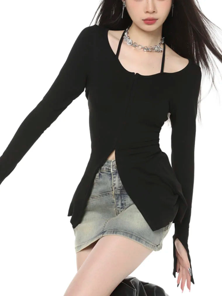 Sexy Retro Black Aesthetic Pullover Sweater