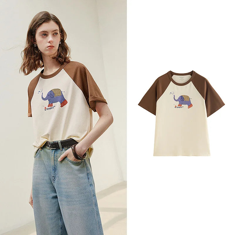 Stylish Short Sleeve Floral T-Shirt