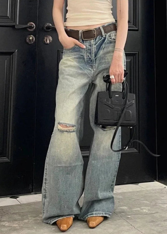 Vintage High-Waist Wide Leg Blue Jeans