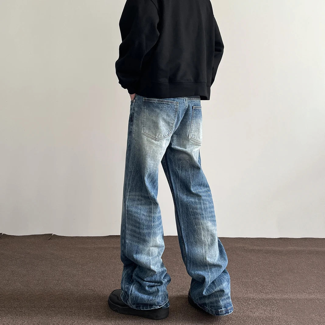 Distressed Baggy Blue Jeans Trousers Jeans
