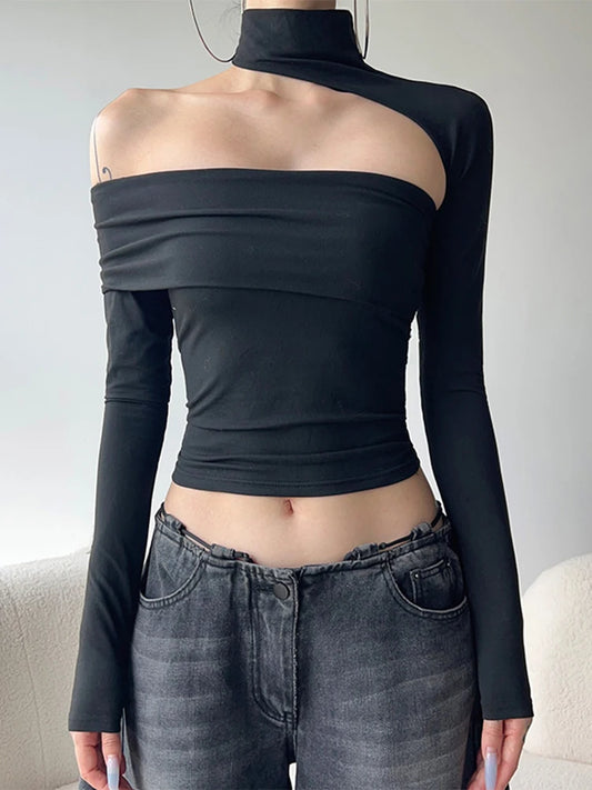 Vintage Gothic Black Long Sleeve T-Shirt