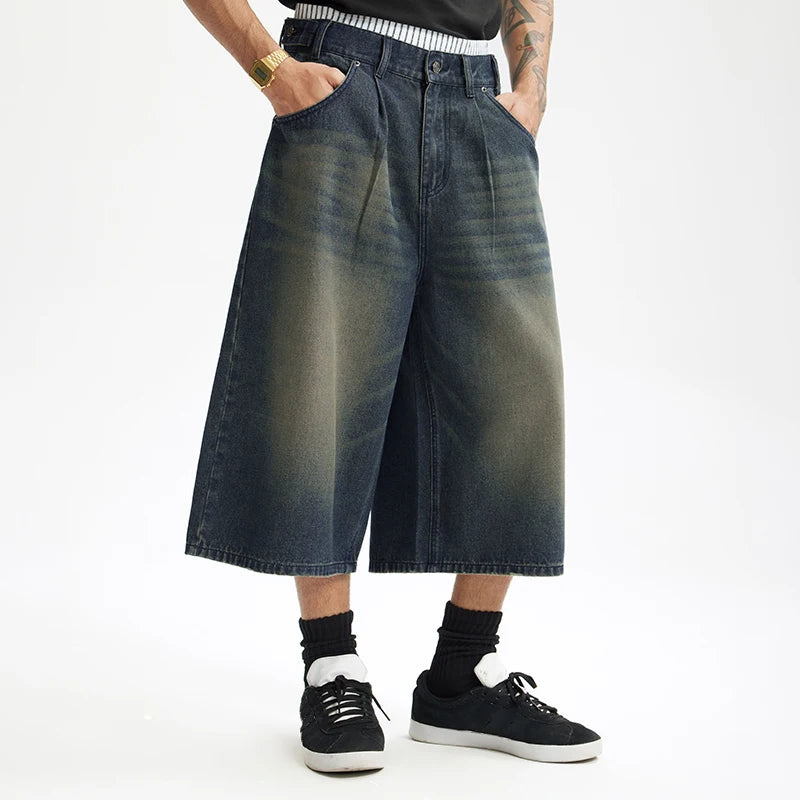 Vintage Washed Denim Shorts