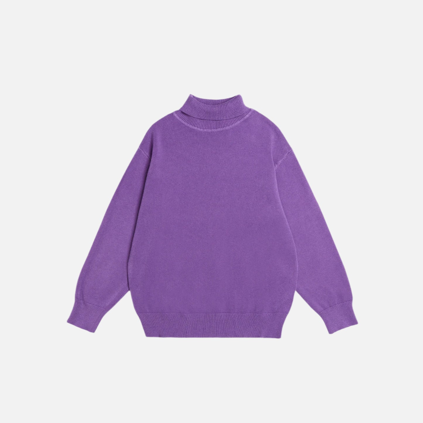 Black Oversize Minimalist Turtleneck Sweater