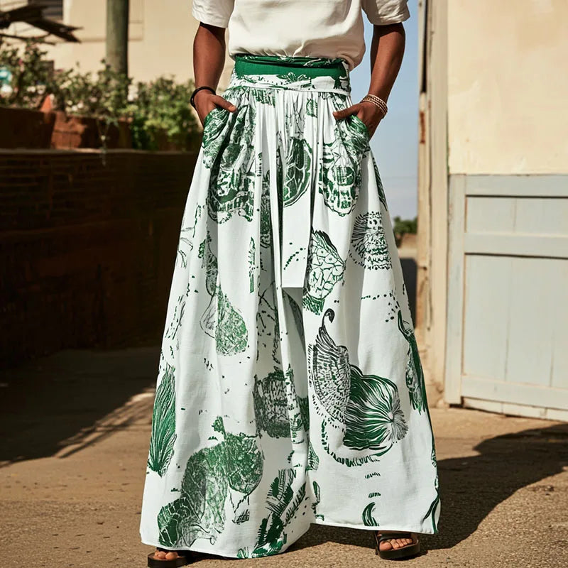 Oversize Lace Up Wide Leg Pants