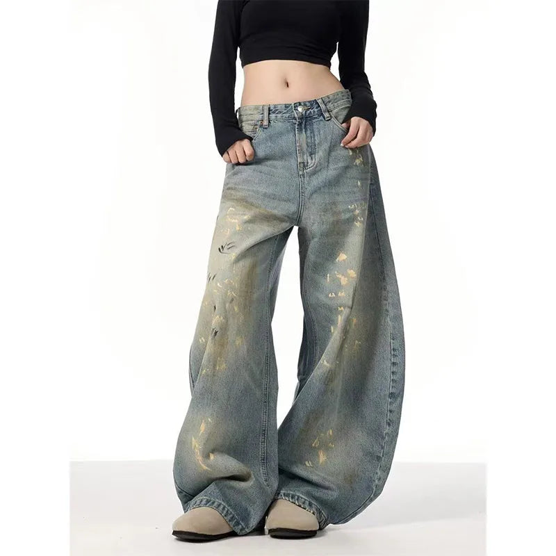 Vintage Korean Chic Blue Denim Jeans
