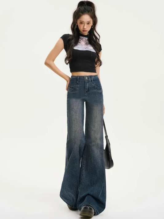 Retro High Waist Flare Jeans