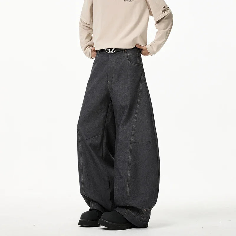 Retro Scimitar Wide Leg Denim Jeans