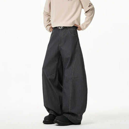 Retro Scimitar Wide Leg Denim Jeans