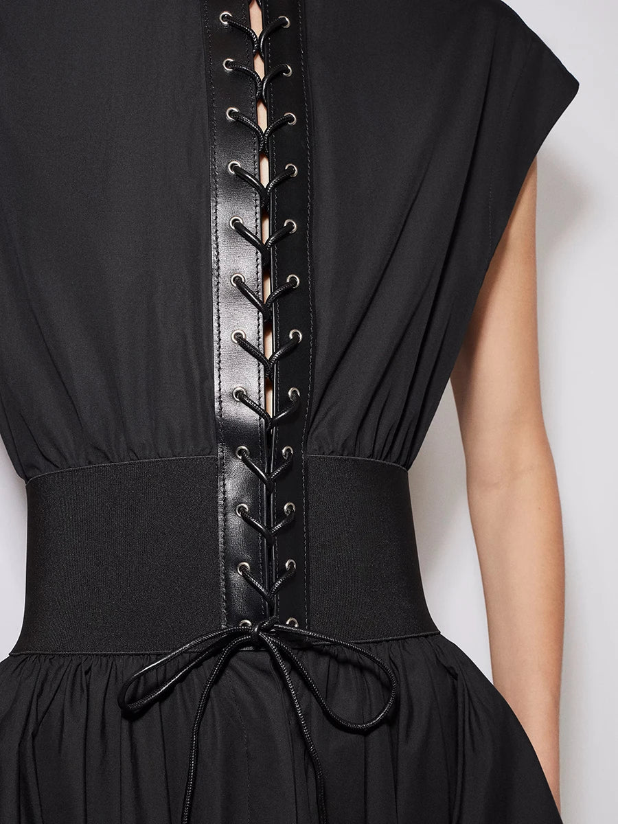 Elegant Lace-Up Slimming Sleeveless Dress