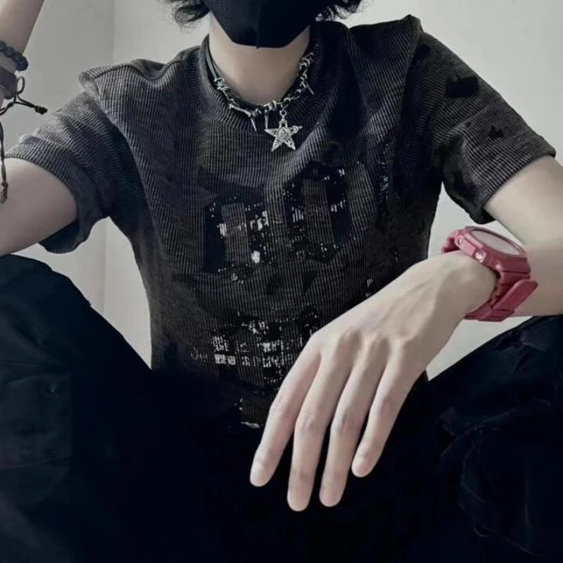 Vintage Letter Print Aesthetic Casual Shirt