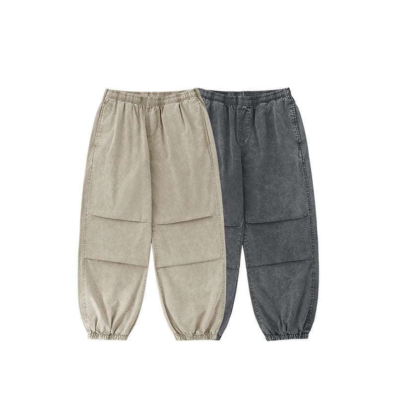 Washed Cargo Joggers Tapered Utility Pants