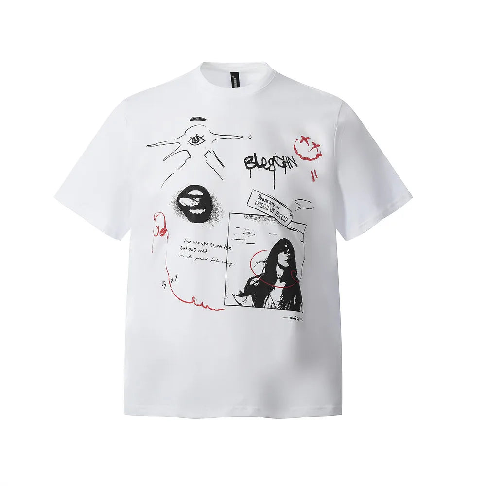 Cool Graffiti Print Loose Fit T-Shirt