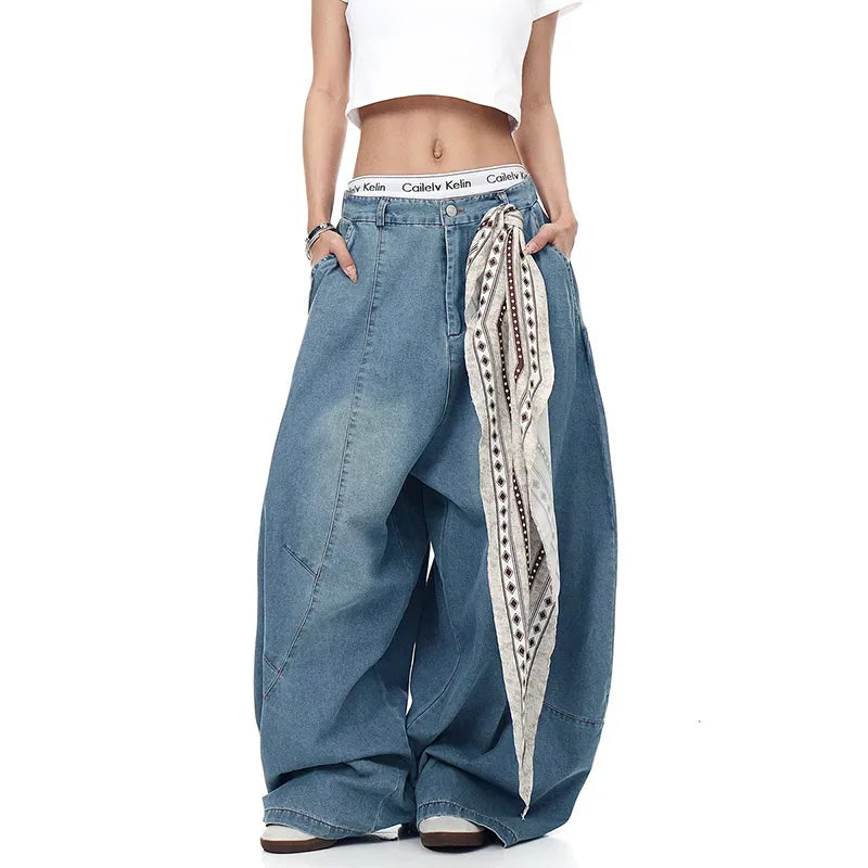 Loose Fit High Waist Wide Jeans