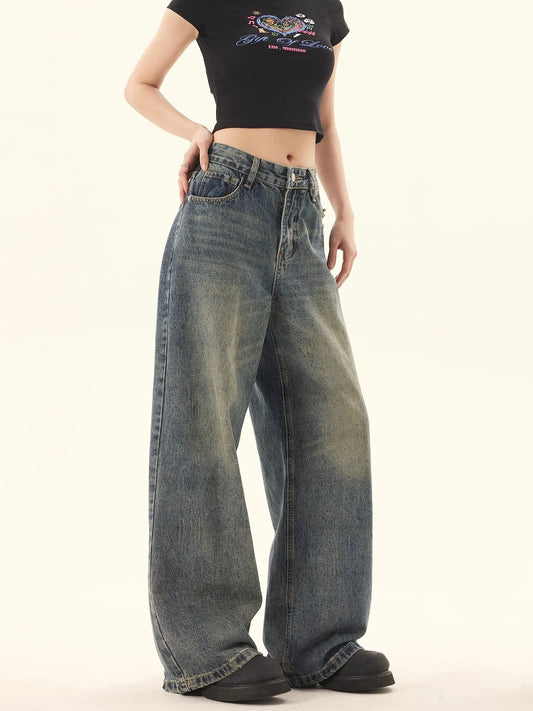 Vintage American Style High Waisted Jeans