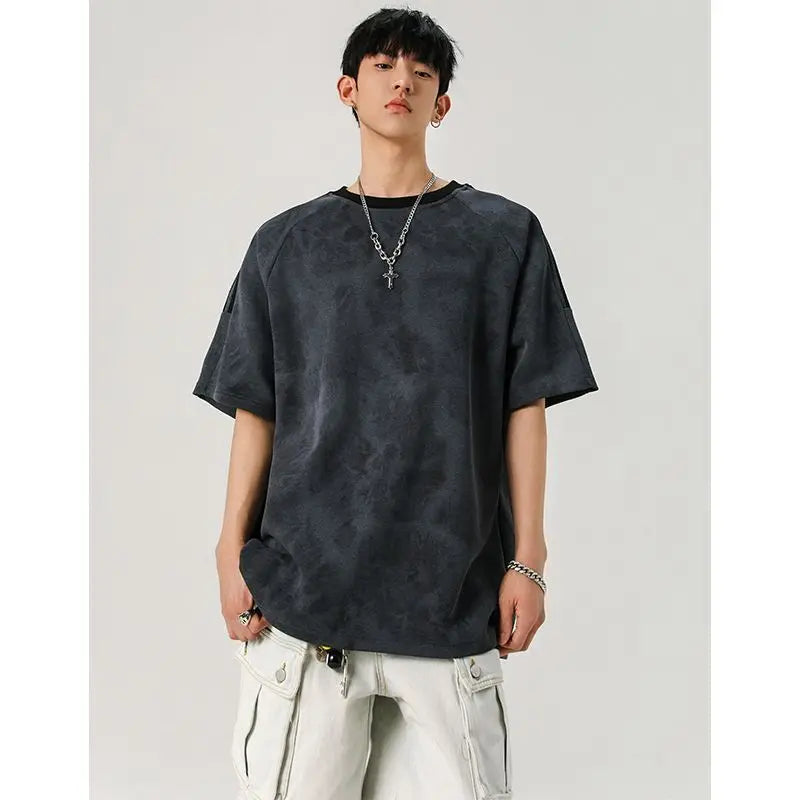 Retro Tie-Dyed Loose Striped T-Shirt
