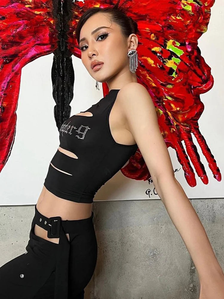 Black Gothic Vintage Y2K Camisole Tank
