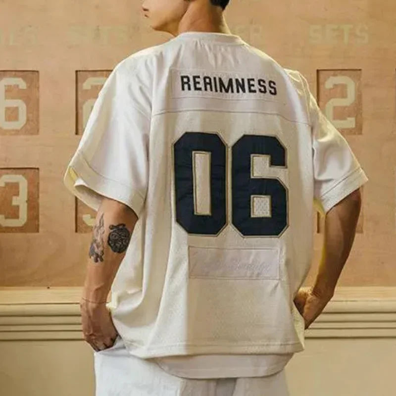 Vintage Patchwork American Sports Casual T-Shirt