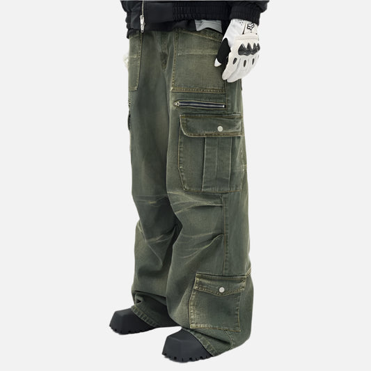 Vintage Baggy Green Y2K Denim Jeans