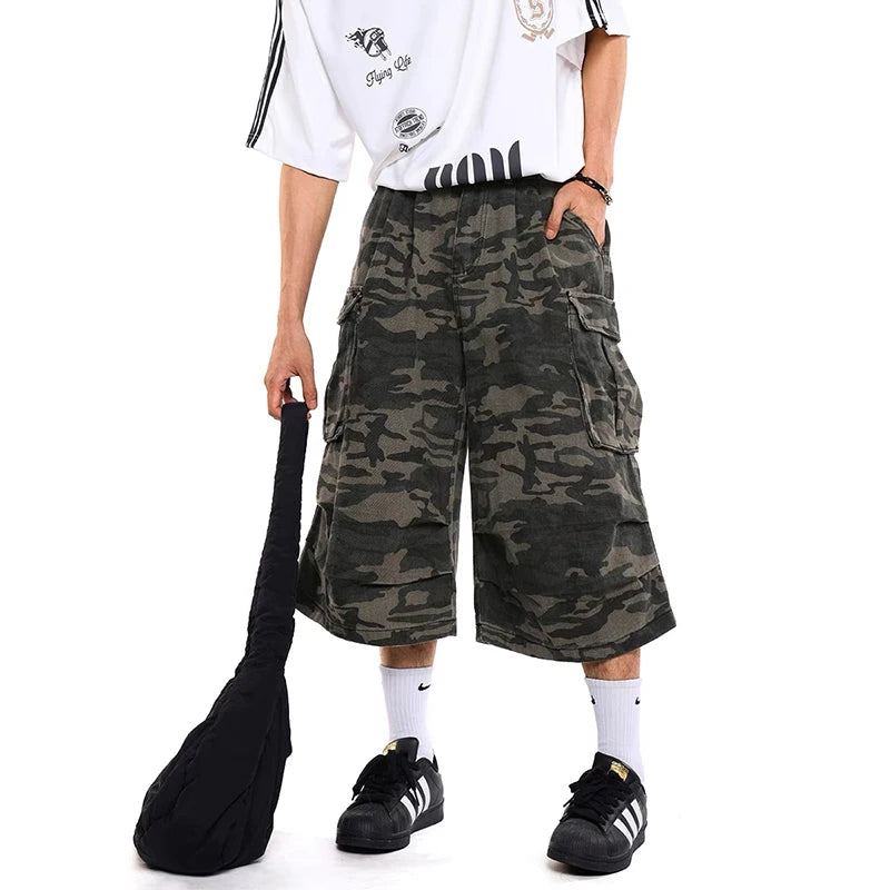 Vintage Camouflage Cargo Jeans Denim