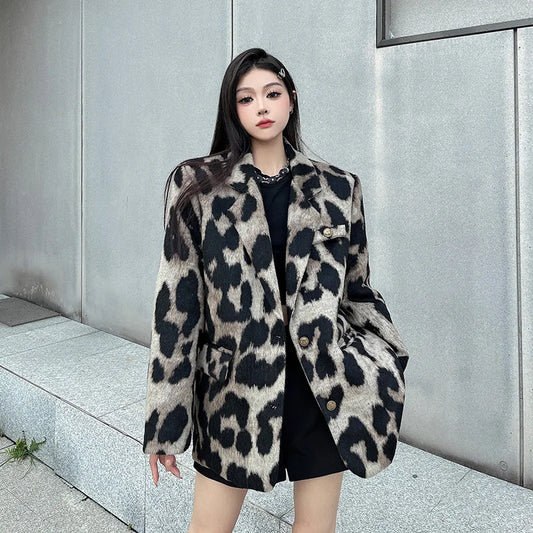 Stylish Leopard Print Winter Coat for Women