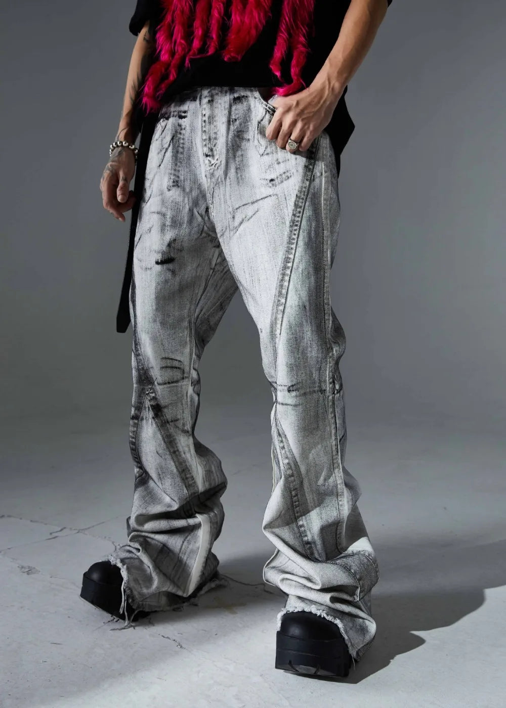 Vintage distressed flare jeans hip Jeans