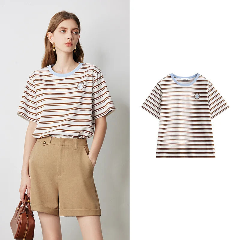 Striped Short Sleeved Summer T-Shirt