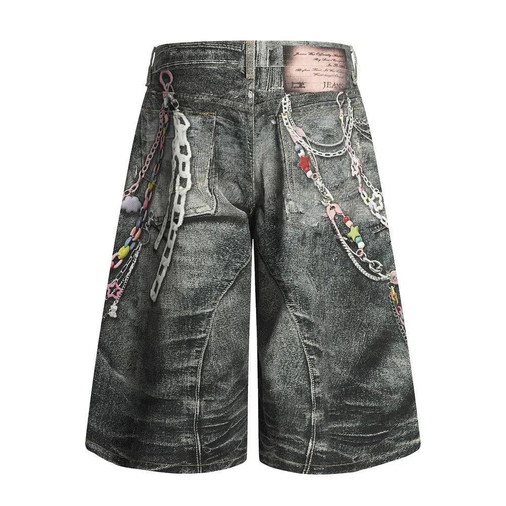 Retro Distressed Loose Wide Leg Jeans