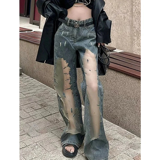Blue Oversized Y2K Cargo Jeans