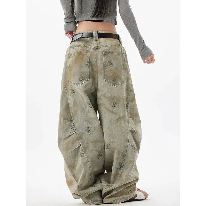 Blue Graffiti Vintage High Waisted Jeans