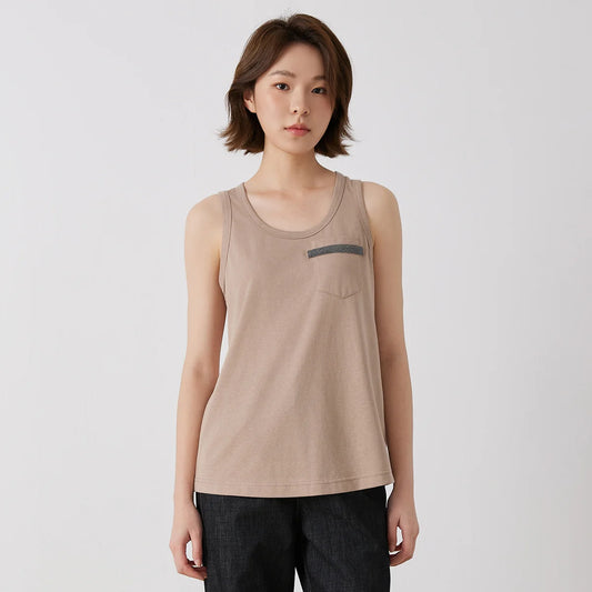 Women's tank top with chest pocket