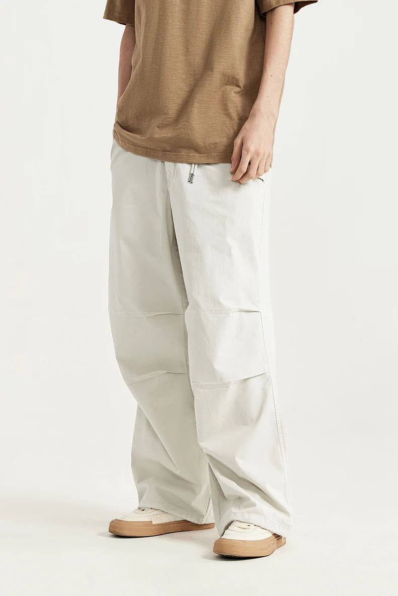 Elastic Waist Baggy Parachute Cargo Pants