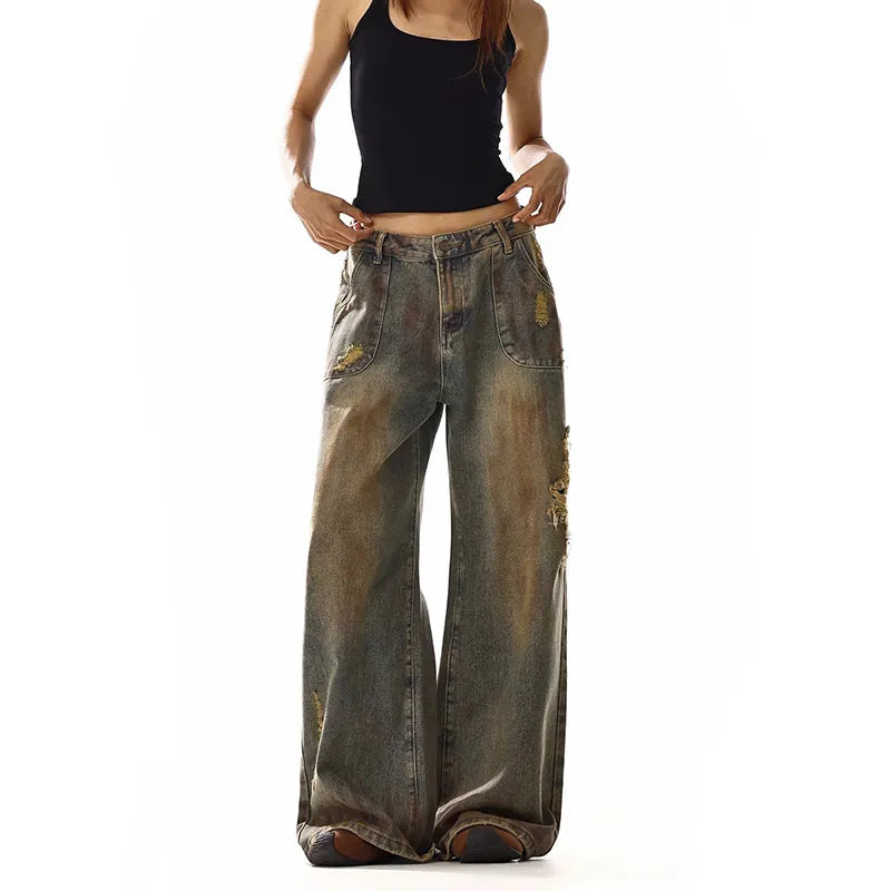 Vintage High Waist Blue Baggy Jeans