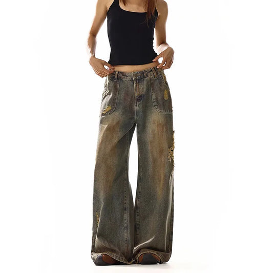 Vintage High Waist Blue Baggy Jeans