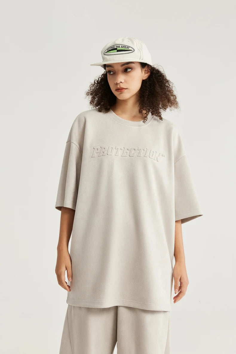 Embossed Oversized Summer Tracksuit Set T-Shirt