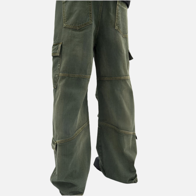 Vintage Baggy Green Y2K Denim Jeans