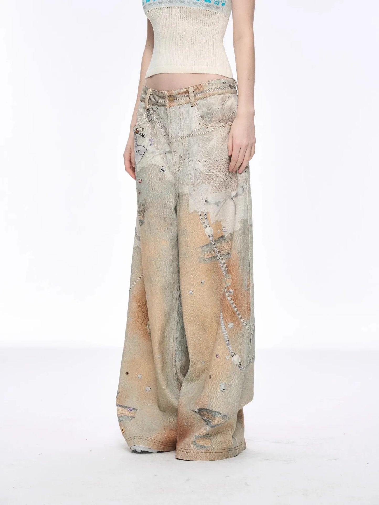 Floral Vintage Wide Leg Jeans