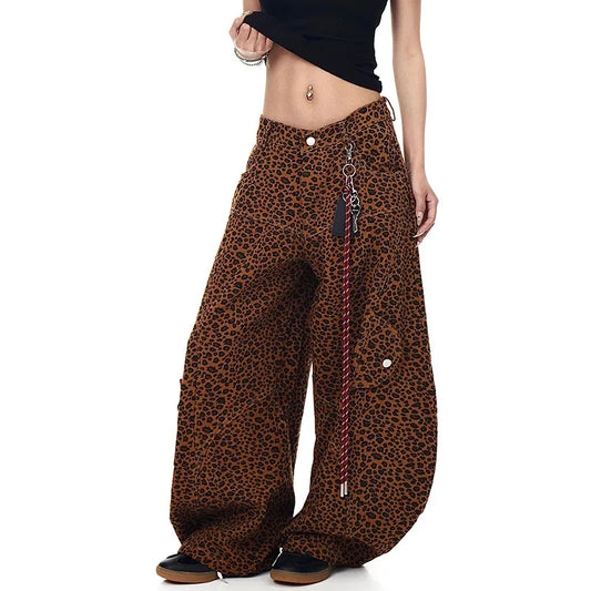Leopard Print High Waist Slim Jeans