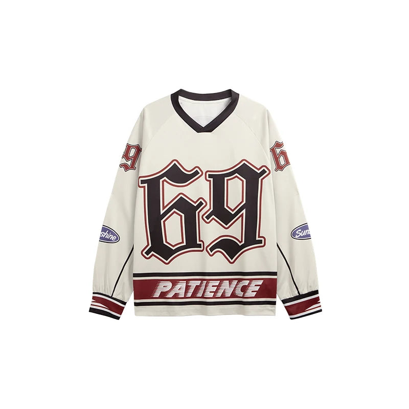 Retro Oversized Sports Letter Printed T-Shirt