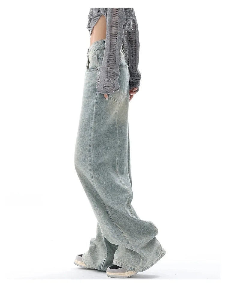 Vintage Distressed Wide Leg Jeans