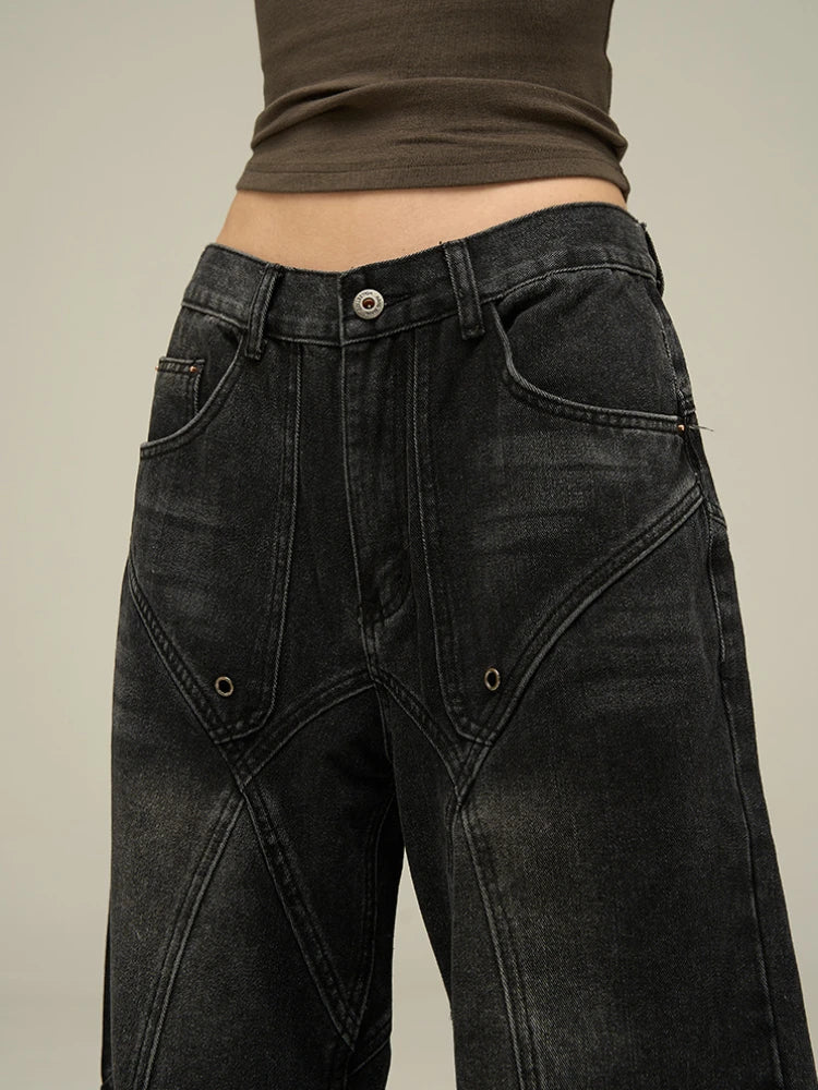 Vintage American Style Baggy Wide Jeans