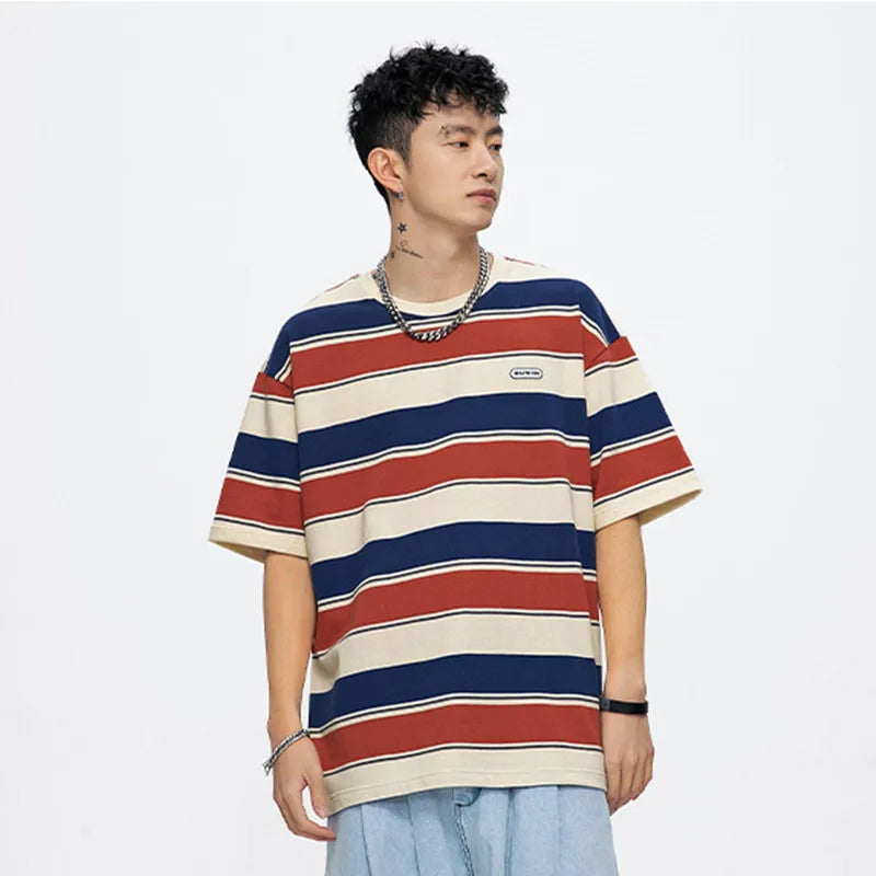 Oversized Striped Japanese T-Shirt