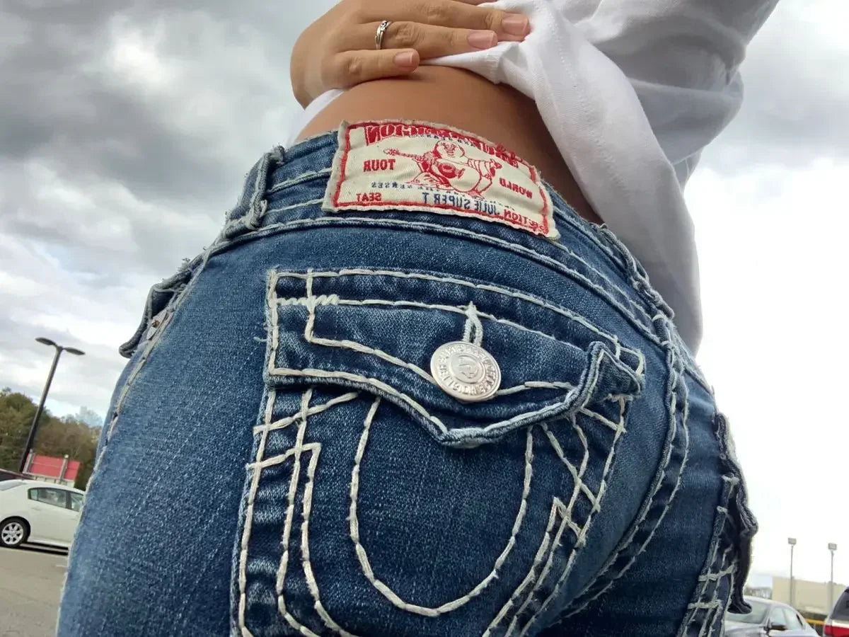 Vintage Buddha Embroidered High Waist Jeans