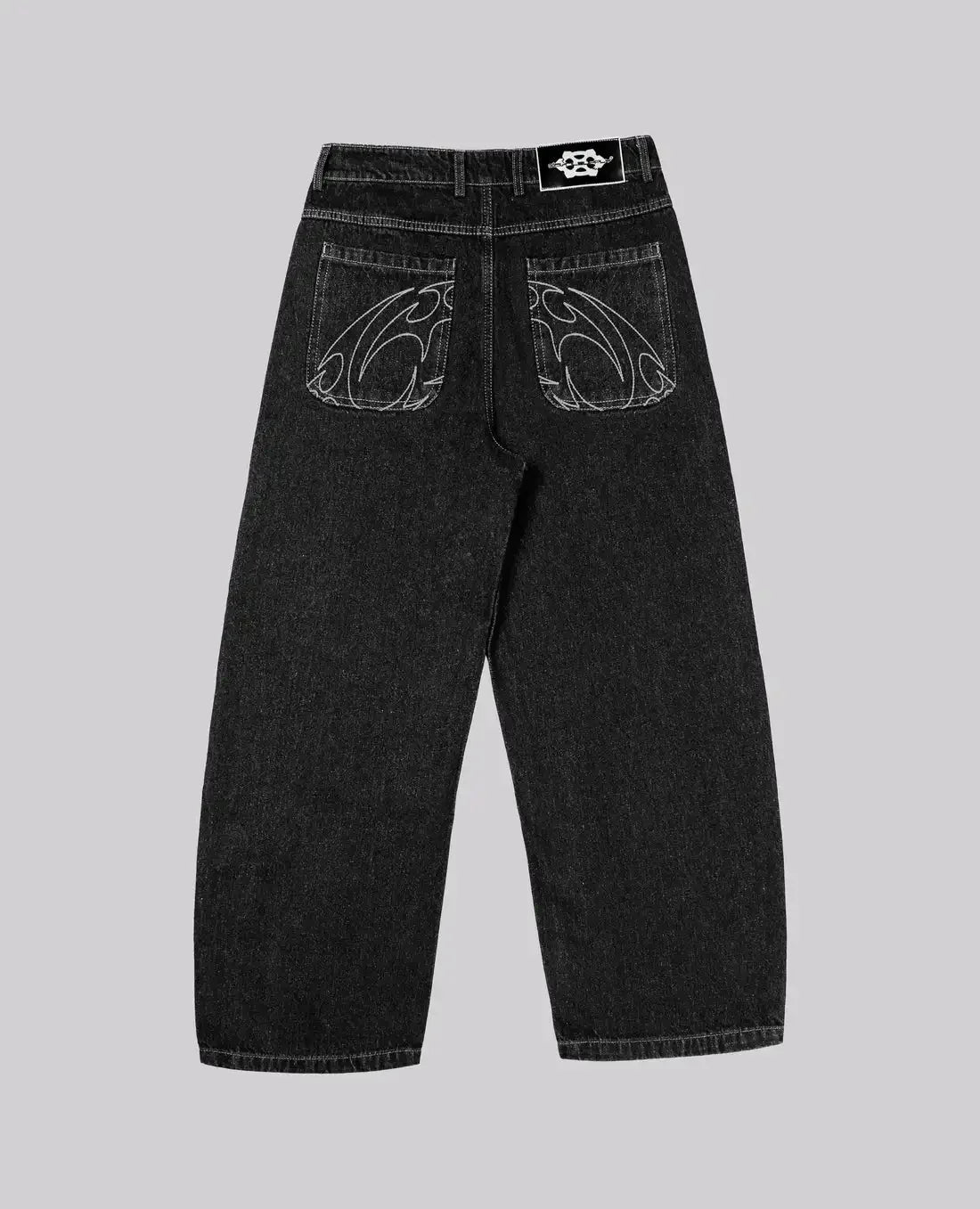 Retro Embroidery Loose Straight Jeans